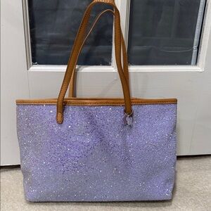 Purple Glitter Tote Bag